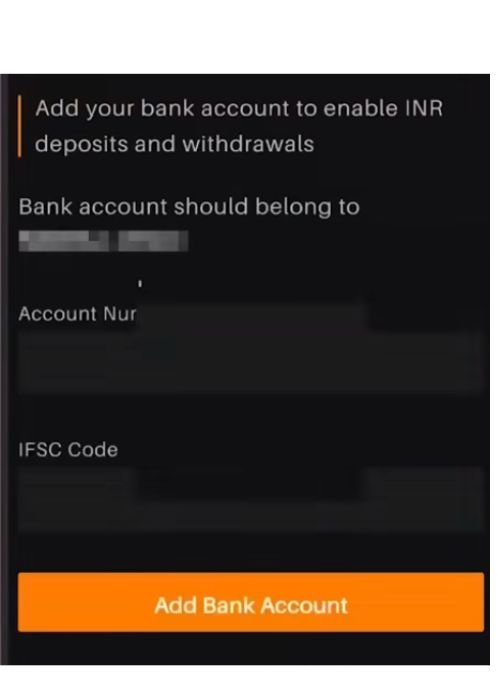 Add Bank account Number, and IFSC Code