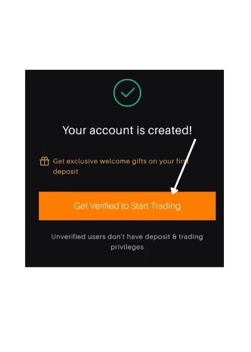 Get Verified to start trading