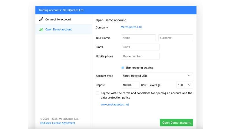 MetaTrader 5 (MT5) Demo Account